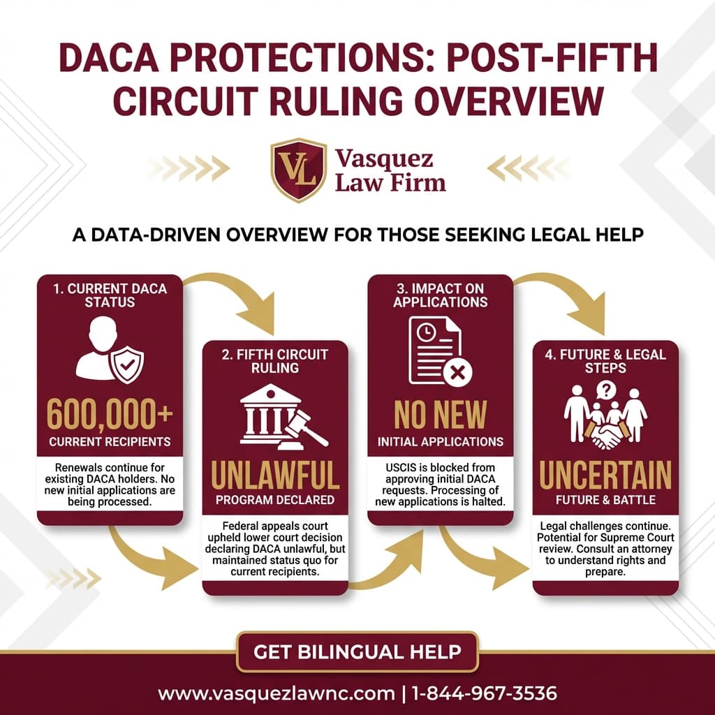 Línea de Tiempo del Proceso para El Impacto de ICE en los Dreamers que Viven en Raleigh en 2026