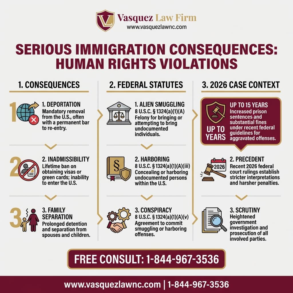 Línea de Tiempo del Proceso para Consecuencias Migratorias para Jefes de Prisión Sirios en Carolina del Norte y Florida en 2026