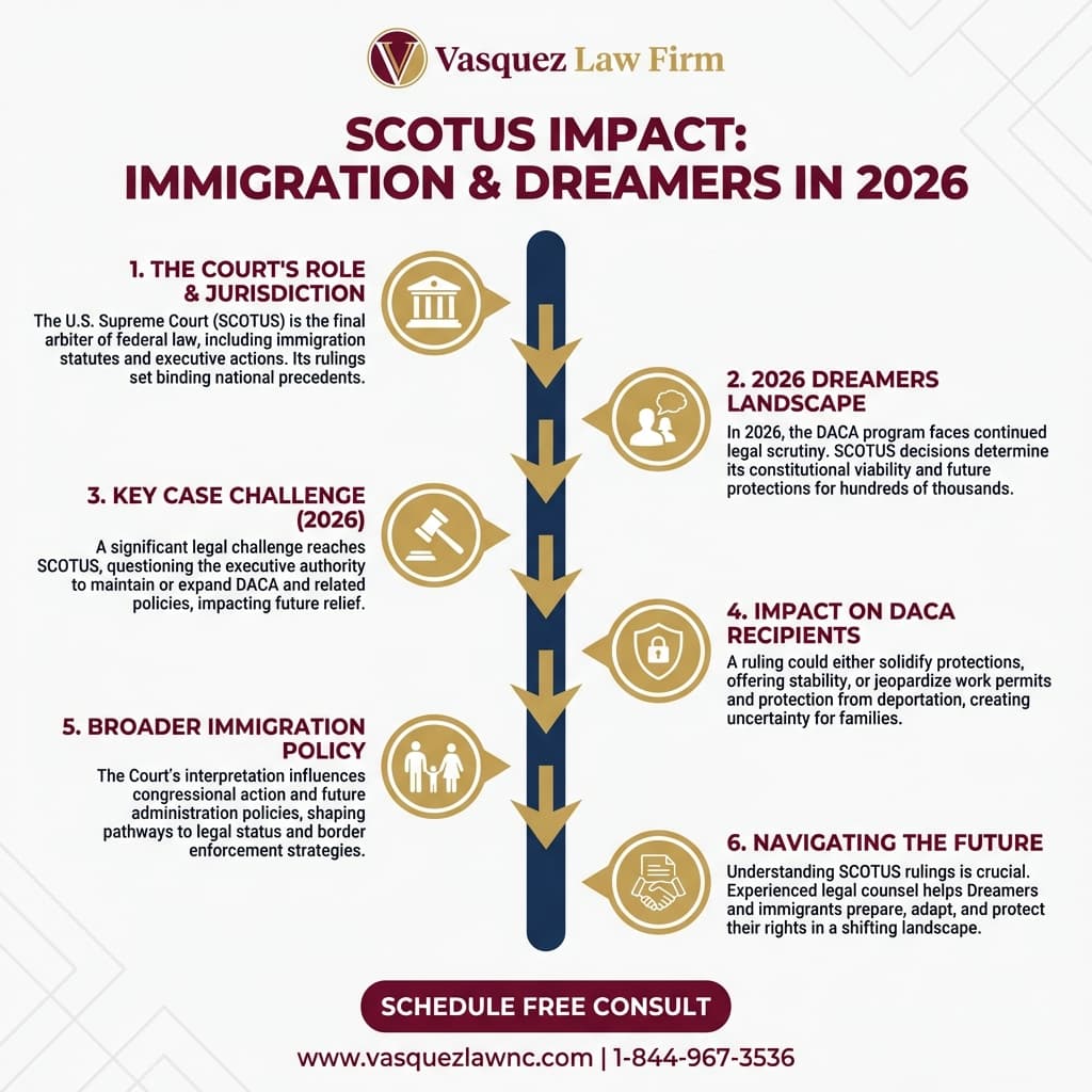 Línea de Tiempo del Proceso para Lo que la Corte Suprema de EE.UU. Significa para los Dreamers en 2026