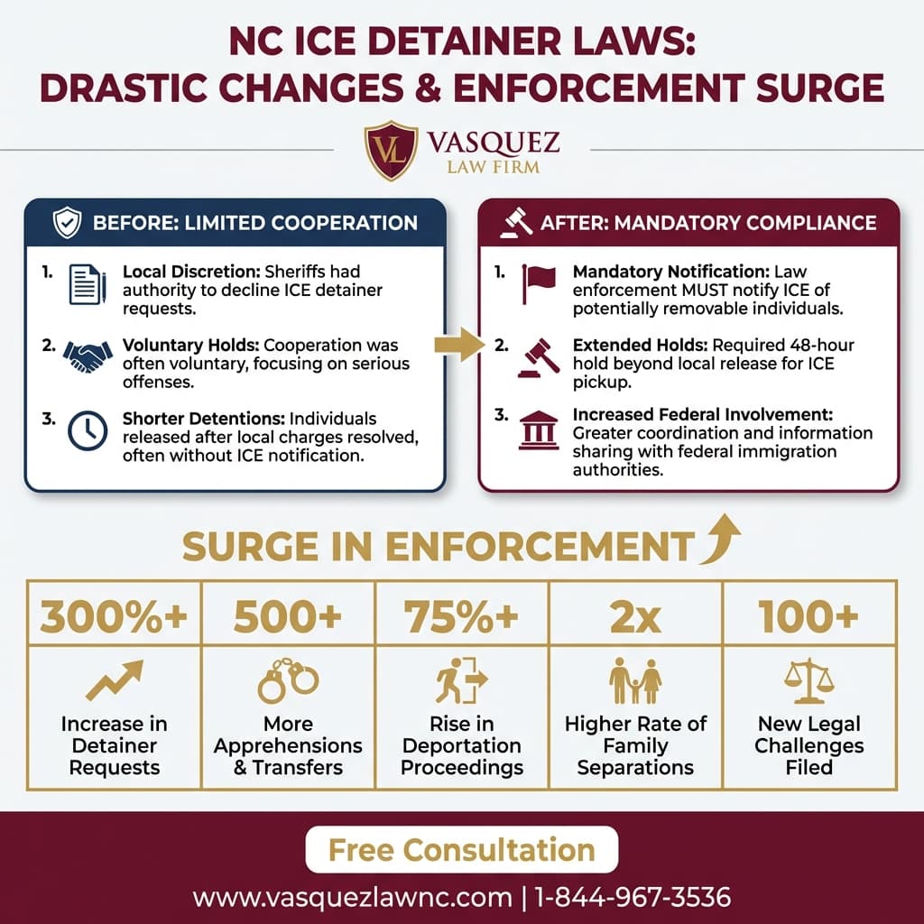 Línea de Tiempo del Proceso para ¿Qué Hacer si Te Encuentras con ICE en Raleigh en 2026?