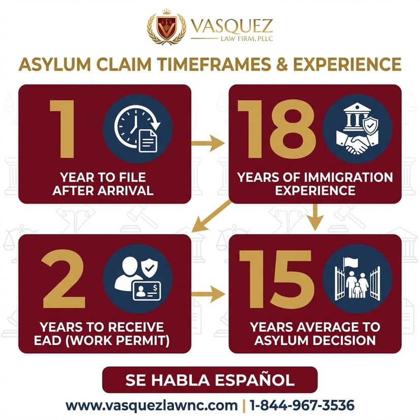 Process Timeline for How to Apply for Asylum in North Carolina 2026