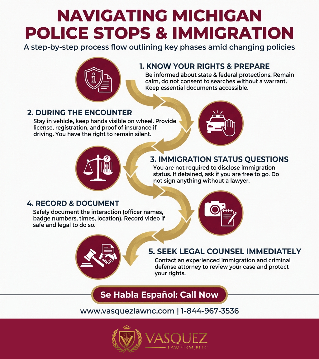 Línea de Tiempo del Proceso para Policía de Michigan y Control Migratorio en 2026: Lo Que Debe Saber
