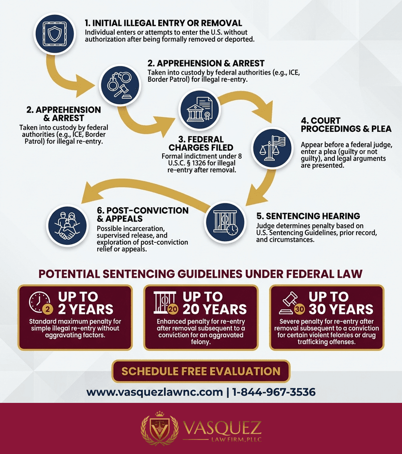 Process Timeline for What Happens with Illegal Re-Entry in 2026 in Charlotte?