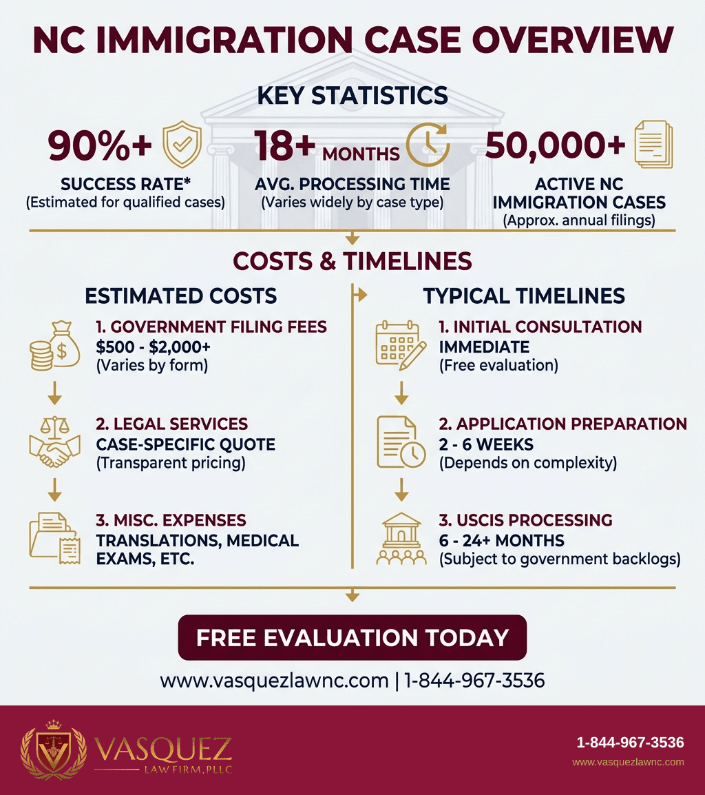 Línea de Tiempo del Proceso para Cómo Encontrar Abogados de Inmigración en Raleigh en 2026