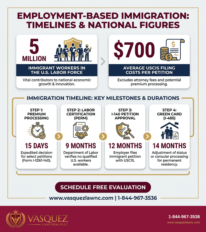 Process Timeline for How an Employment Immigration Lawyer Helps You in Raleigh 2026