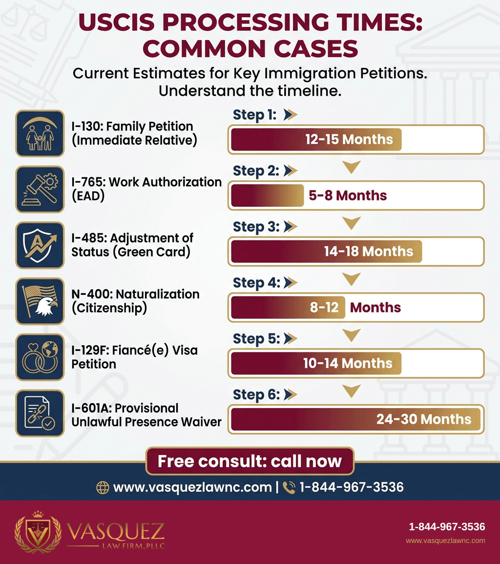 Línea de Tiempo del Proceso para Funcionamiento de USCIS y Qué Esperar en 2026