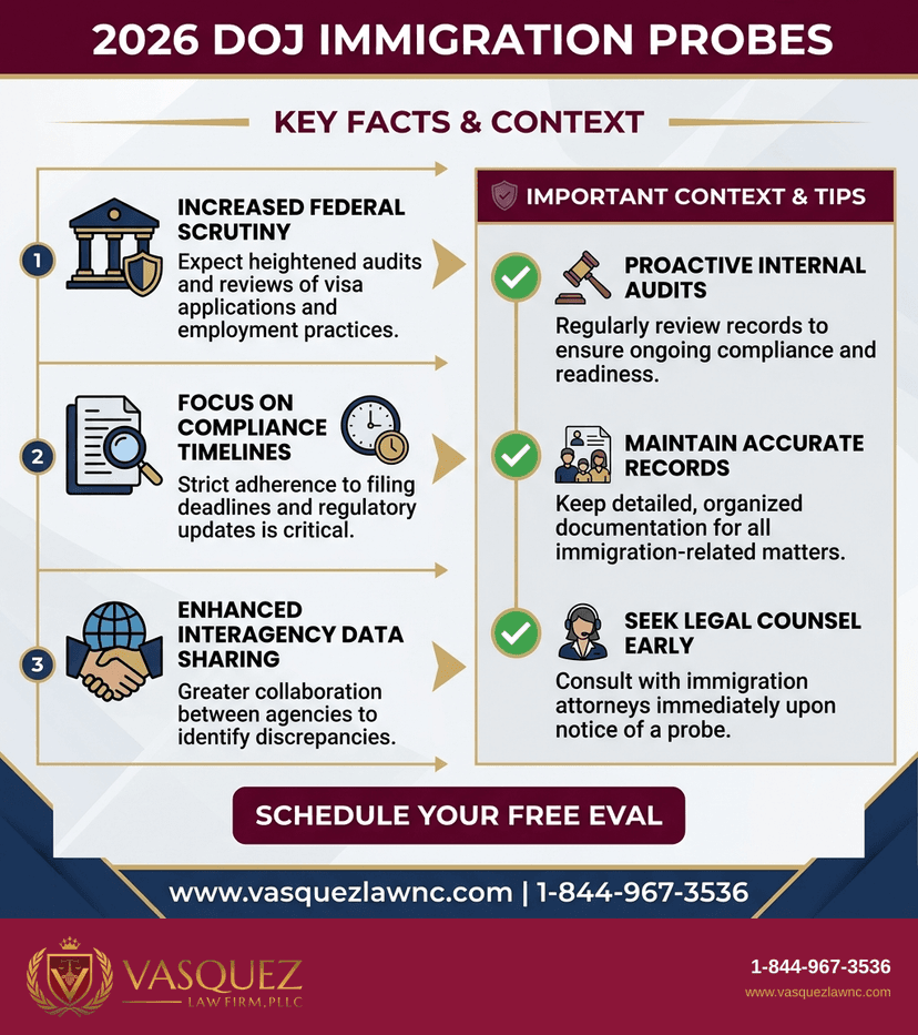 Process Timeline for How DOJ Immigration Probe Affects Your Case in 2026