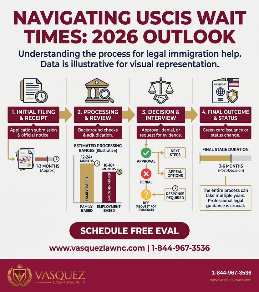 Process Timeline for How USCIS Works for Immigrants in Raleigh in 2026