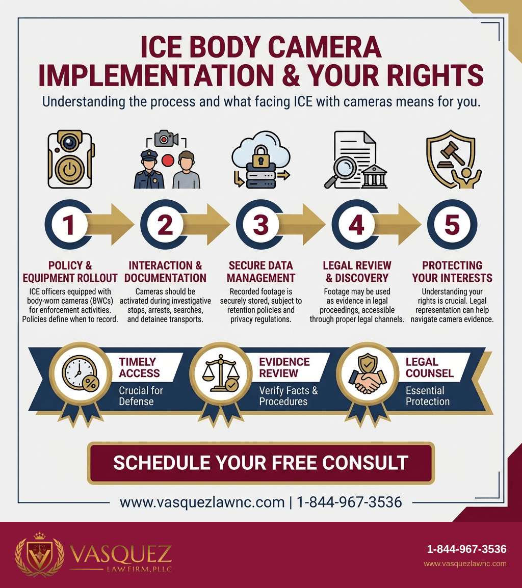 Infografía 2 para Cámaras Corporales de ICE: Funcionamiento e Impacto para Inmigrantes en 2026