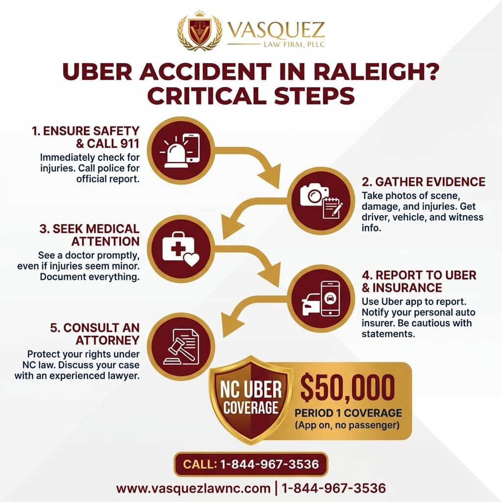 Estadísticas Clave y Datos para Pasos a Seguir Tras un Accidente de Uber en Raleigh en 2026