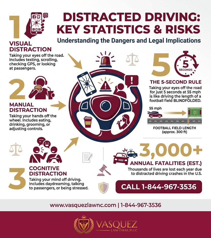 Key Statistics and Data for What Happens If You Are Involved in Distracted Driving in 2026