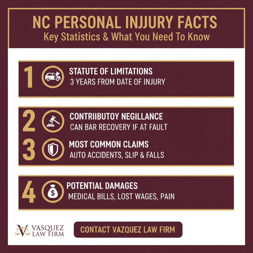 Infografía 2 para Lo que Necesita Saber Sobre Plazos Culpa y Recuperación en Lesiones Personales en NC