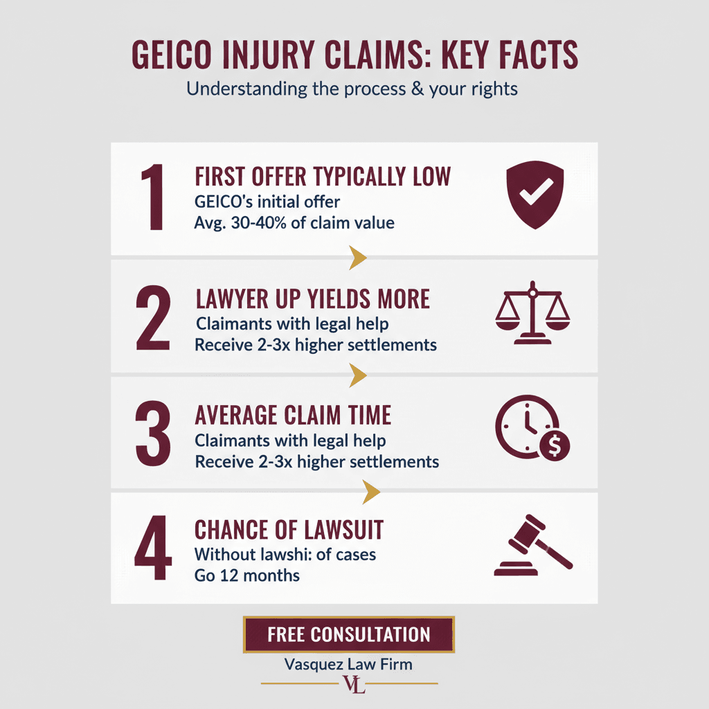 Línea de Tiempo del Proceso para Cómo Presentar un Reclamo en la Demanda contra GEICO y Obtener un Acuerdo en 2026