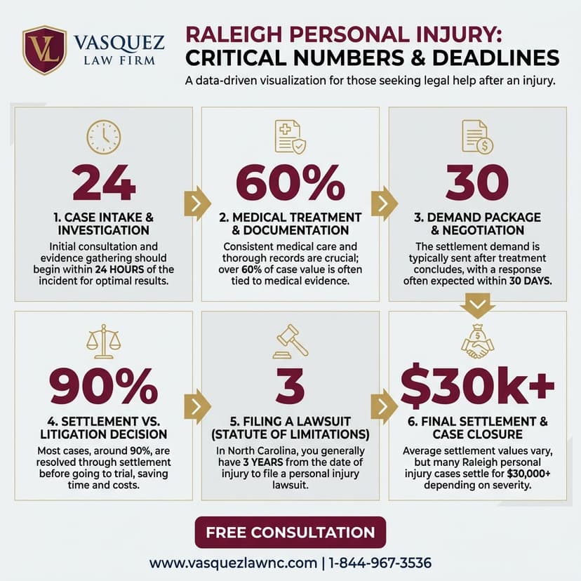 Process Timeline for How Personal Injury Settlement Works in Raleigh NC 2026