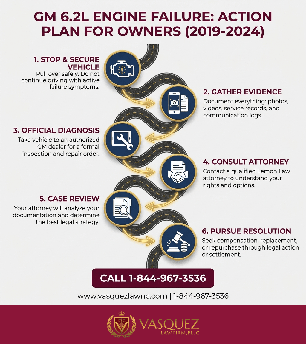 Línea de Tiempo del Proceso para Fallas del Motor GM 6.2L V8: Lo Que Debe Saber en 2026