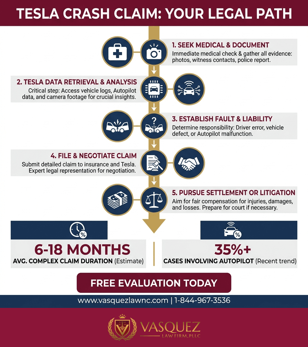 Línea de Tiempo del Proceso para Acuerdo por Accidentes de Tesla: Lo que Deben Saber los Sobrevivientes en 2026
