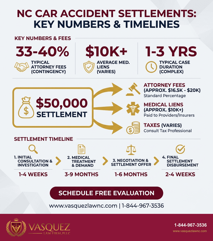 Key Statistics and Data for How Motor Vehicle Crash Settlement Works in Raleigh 2026