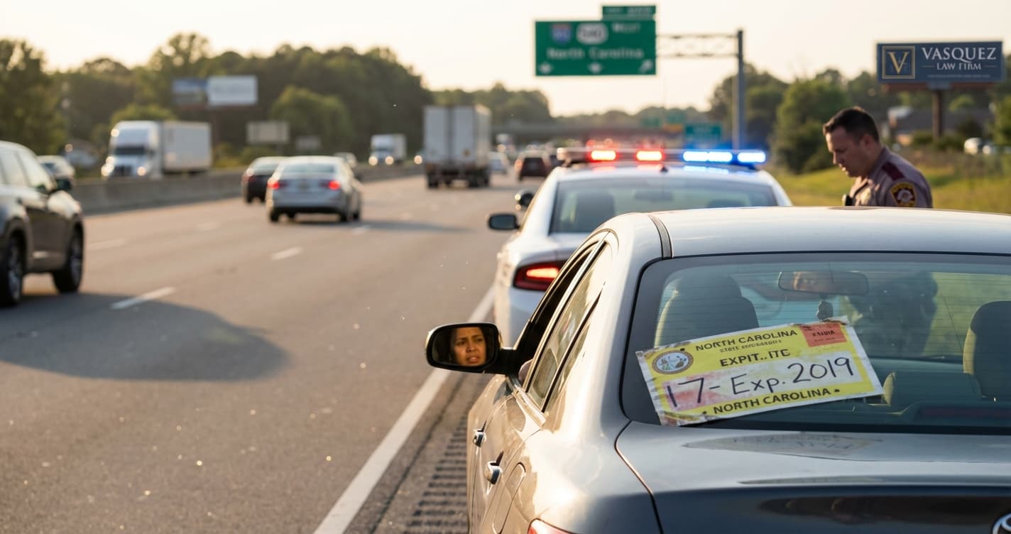 La Corte Suprema de Carolina del Norte Revisará si la Policía Puede Detener a Conductores Únicamente por Tener Placas Temporales