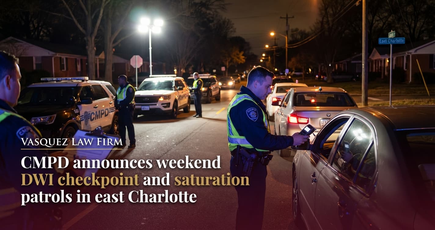 Retén de DWI del CMPD este fin de semana: Lo que usted debe saber