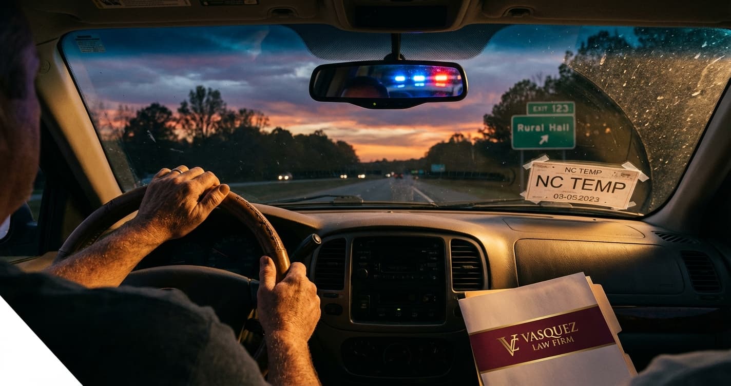 La Corte Suprema de Carolina del Norte Decidirá si la Policía Puede Detener a Conductores Solo por Tener Placas Temporales