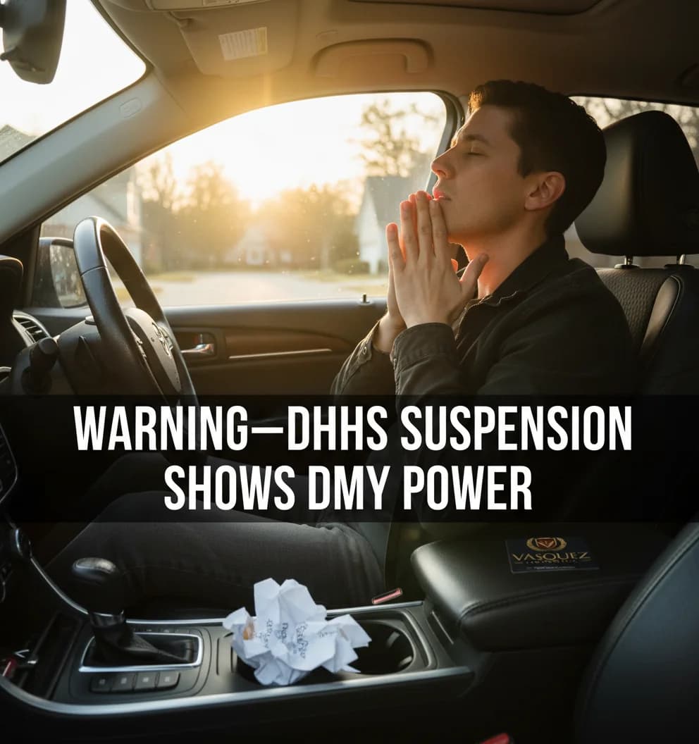 Process Timeline for How a DHHS Suspension Shows the DMV Power Over Your License in NC