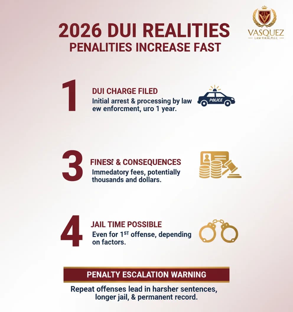 Infografía 1 para La Verdad Sobre las Penalidades de DUI en 2026 y Cómo un Abogado de Tráfico Puede Ayudar en NC