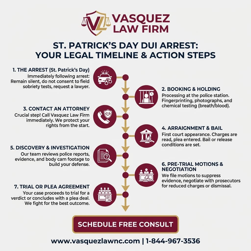 Línea de Tiempo del Proceso para Riesgos de DUI en el Día de San Patricio y Cómo Actuar en 2026