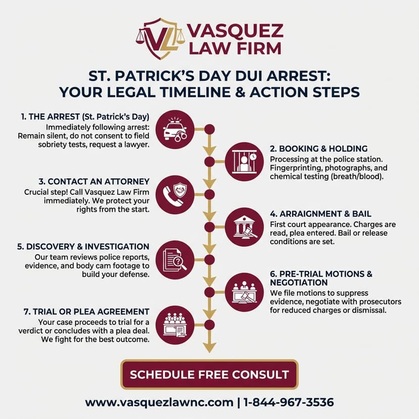 Process Timeline for St Patricks Day DUI Risks and What To Do in 2026