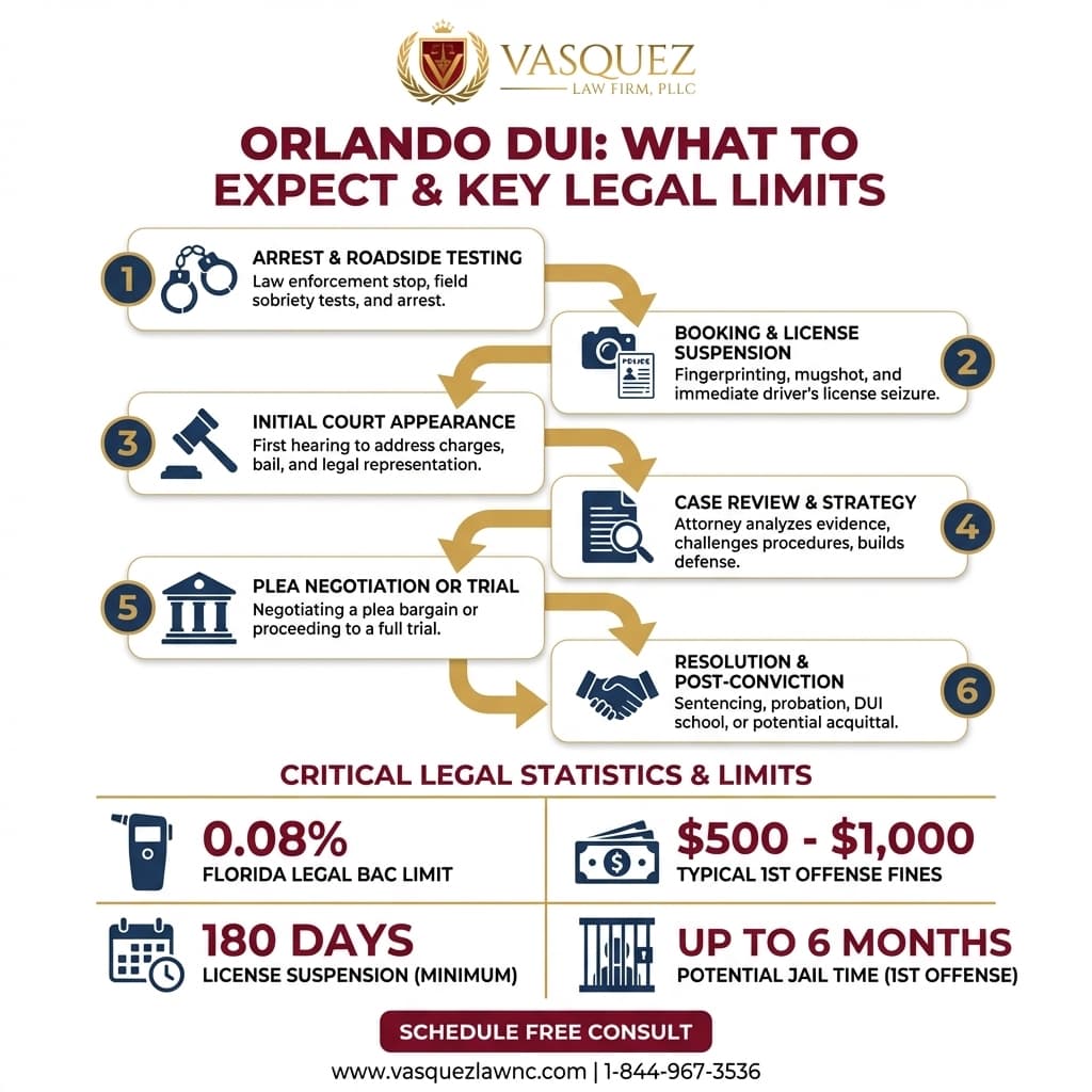 Línea de Tiempo del Proceso para Consecuencias de un DUI en Orlando en 2026: Lo que Debes Saber (Español)