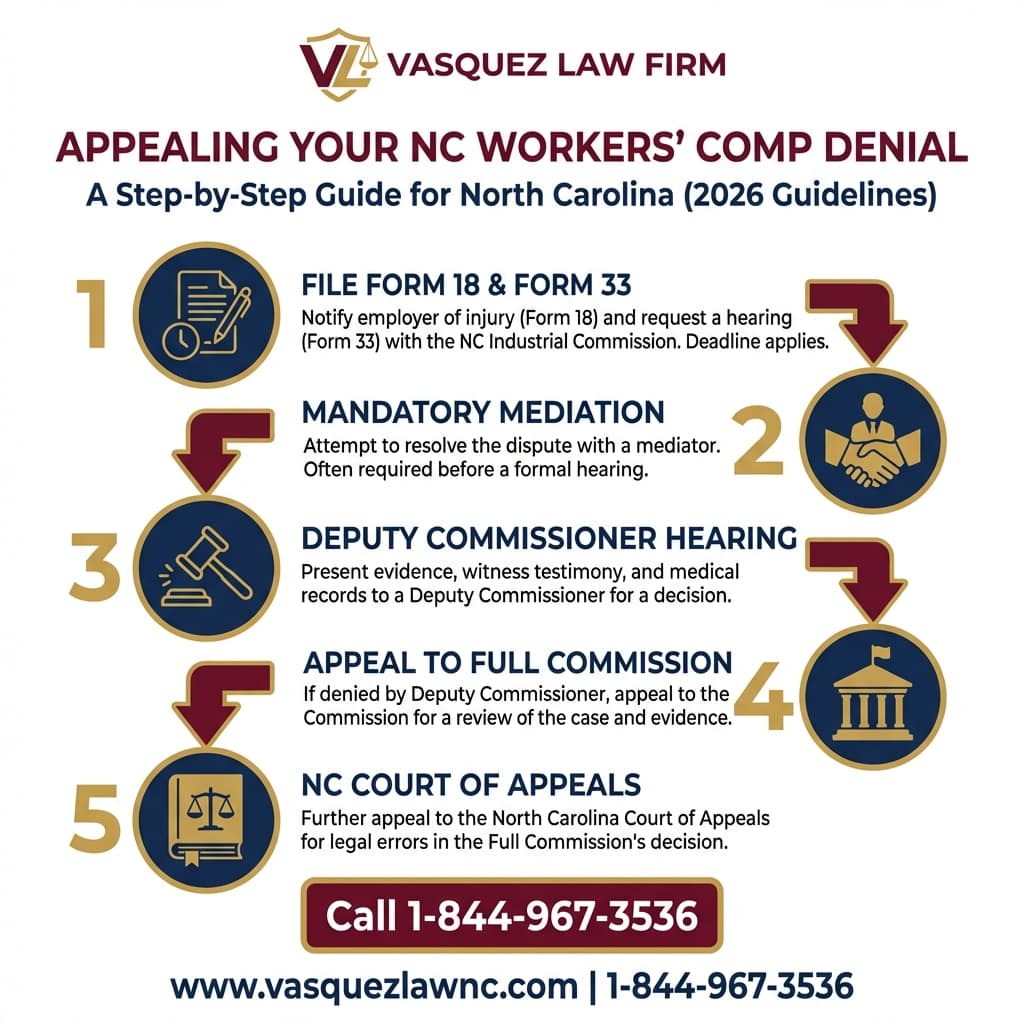 Estadísticas Clave y Datos para Reclamo de Compensación Laboral Denegado en NC: Guía para Apelar en 2026