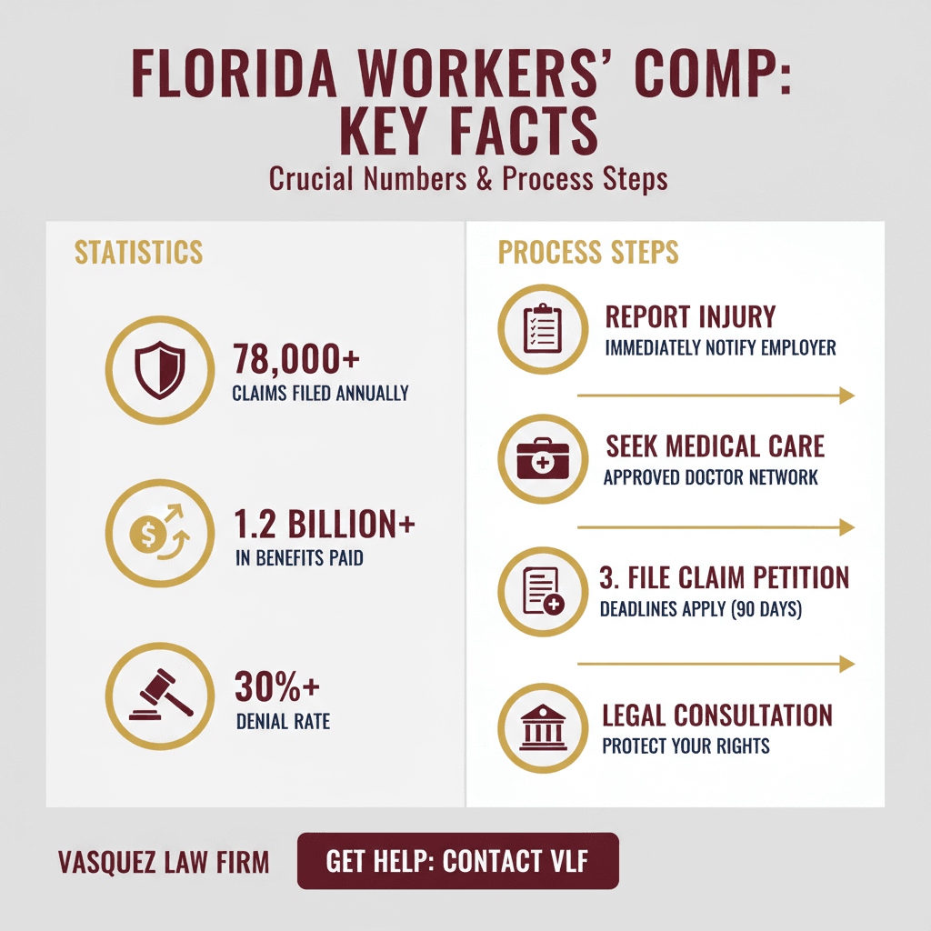 Línea de Tiempo del Proceso para Guía Completa de Compensación Laboral en Florida en 2026
