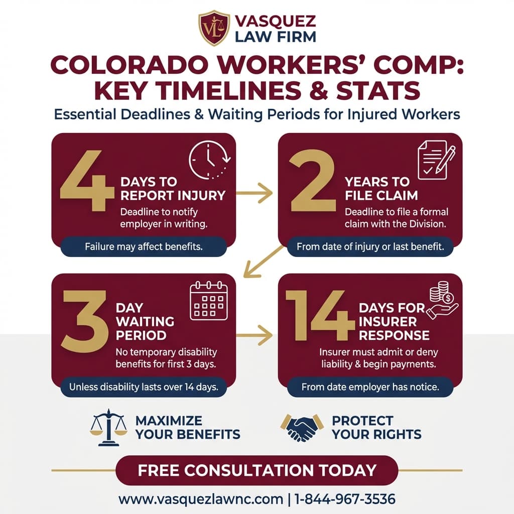 Línea de Tiempo del Proceso para Compensación Laboral en Colorado: Todo lo que Debes Saber en 2026